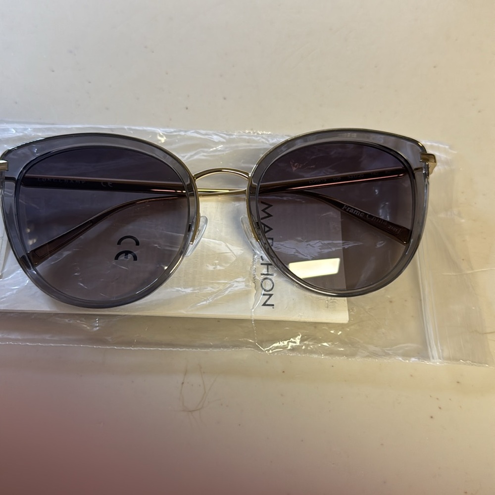 Longchamp Gray Gradient Lens Cat-Eye Sunglasses with Gold Accents - Picture 3 of 5